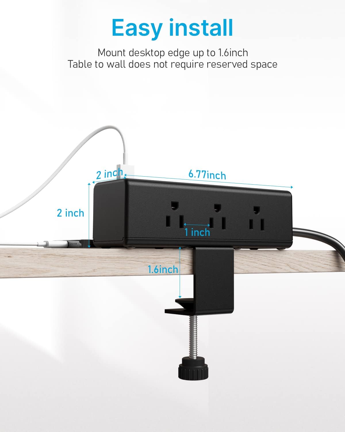CCCEI Desk Clamp Power Strip