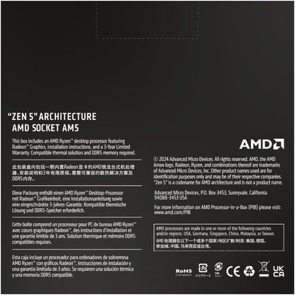 AMD Ryzen™ 5 9600X 6-Core, 12-Thread Unlocked Desktop Processor