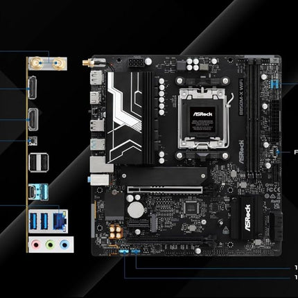 ASRock B850M-X WIFI R2.0 Amd B850 Am5 Micro Atx 2 Ddr5 Hdmi Dp Wi-Fi 6E 2.5G Lan