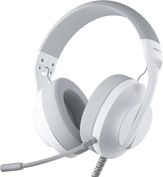 S30 Gaming Headset with Microphone,198g Lightweight Design, Gaming Headphones for Xbox, Xbox Series X|S, PS5, PS4,Switch, PC, Noise Cancelling Mic, Soft Earmuffs,3.5MM Wired (White)