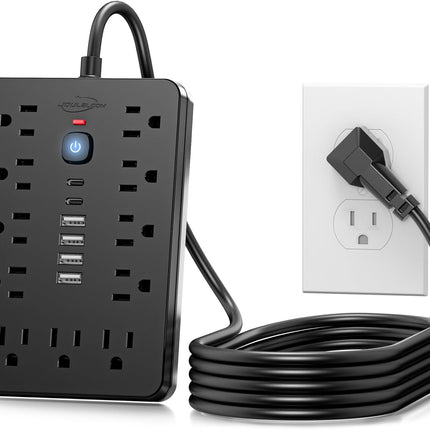 JouleLoom 6 FT Flat Plug Surge Protector Power Strip