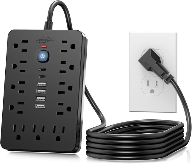 JouleLoom 6 FT Flat Plug Surge Protector Power Strip