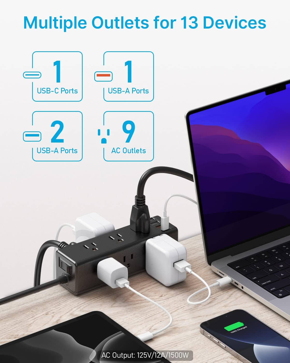 CCCEI Desk Clamp Power Strip