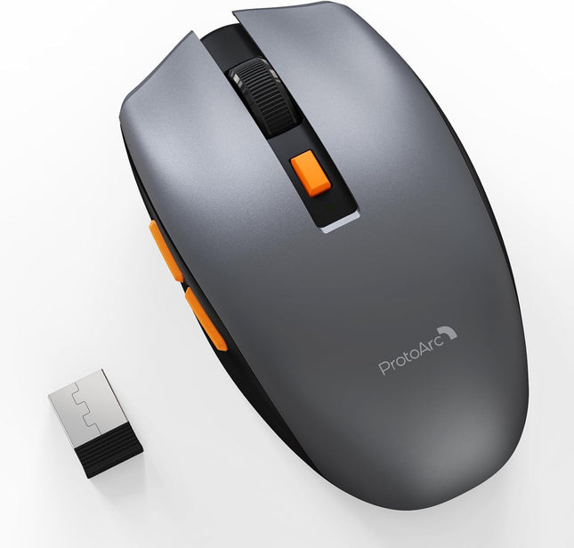 ProtoArc Solight Wireless Bluetooth Mouse - 55g Lightweight, 2.4G Cordless, Rechargeable With 3 Device Connection, 3 Adjustable Dpi, Skeleton Design For Pc, Ipad, Mac, Windows