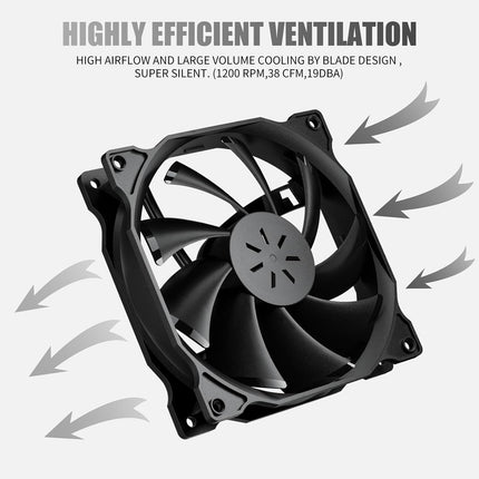 upHere 120mm Long Life Computer Case Fan