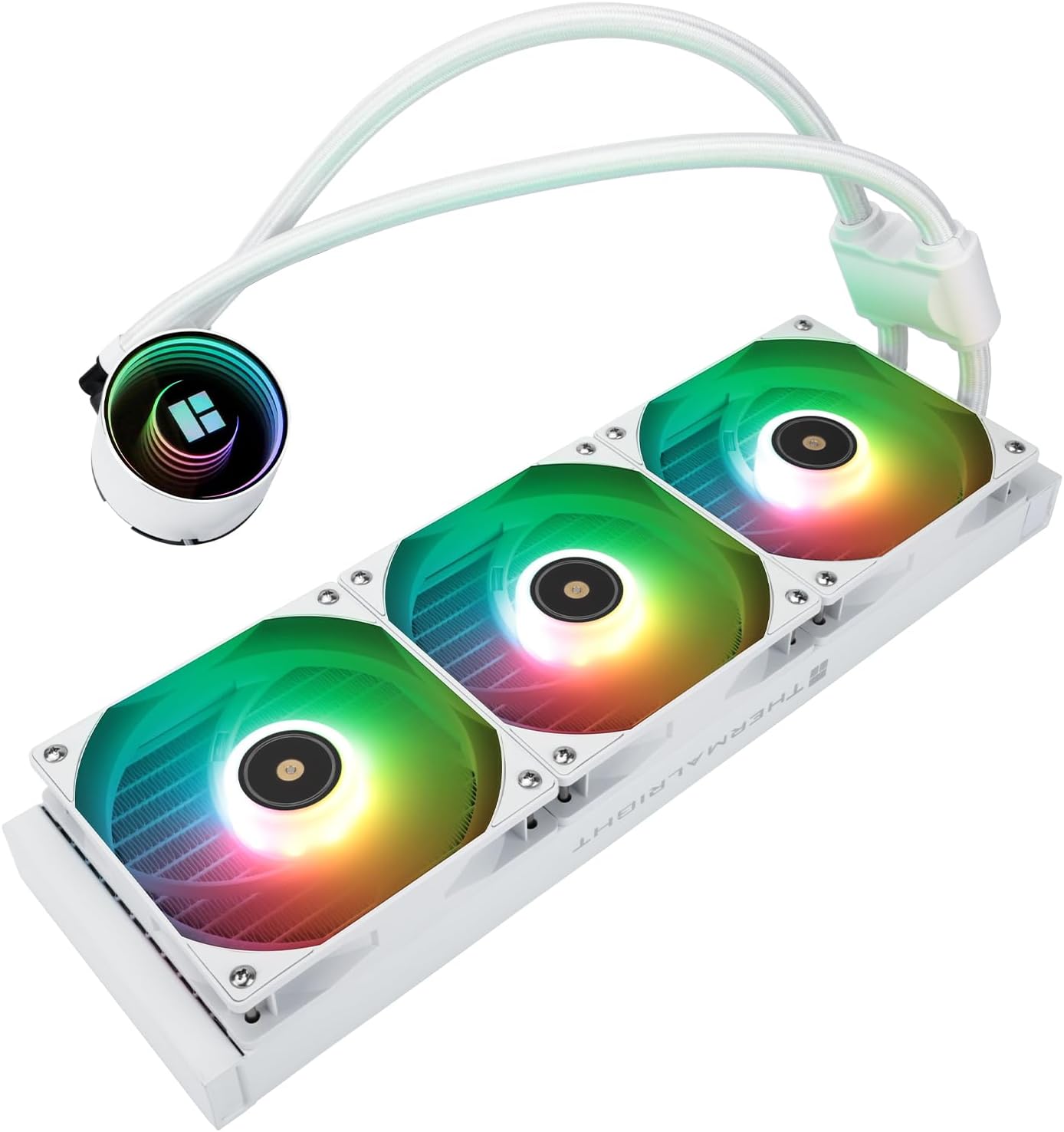 Thermalright Frozen Notte 360 Black & White ARGB V2 Water Cooling CPU Cooler, 360 Black CPU Cooler Specifications, 3×120mm PWM Fans, S-FDB Bearings, Suitable for AMD/AM4, Intel LGA 1700/1150/1151/1200/2011