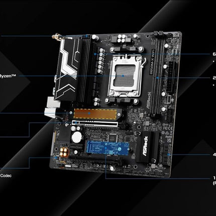ASRock B850M-X WIFI R2.0 Amd B850 Am5 Micro Atx 2 Ddr5 Hdmi Dp Wi-Fi 6E 2.5G Lan