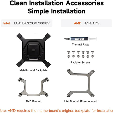 PCCOOLER CPU Cooler, 360mm AIO Liquid Cooling, High-Performance Pump, 2.4” IPS Display, CPS ARGB Water Cooling with Quiet F5 R120 Fans(DC360 Black)