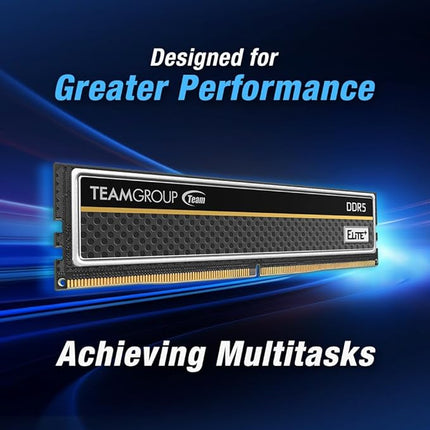 TEAMGROUP Elite DDR5 16GB Kit (2x8GB) 4800MHz (PC5-38400) CL40 Non-ECC Unbuffered 1.1V UDIMM 288 Pin PC Computer Desktop Memory Module Ram