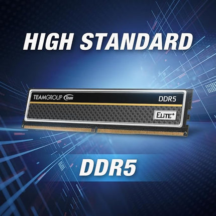 TEAMGROUP Elite DDR5 16GB Kit (2x8GB) 4800MHz (PC5-38400) CL40 Non-ECC Unbuffered 1.1V UDIMM 288 Pin PC Computer Desktop Memory Module Ram