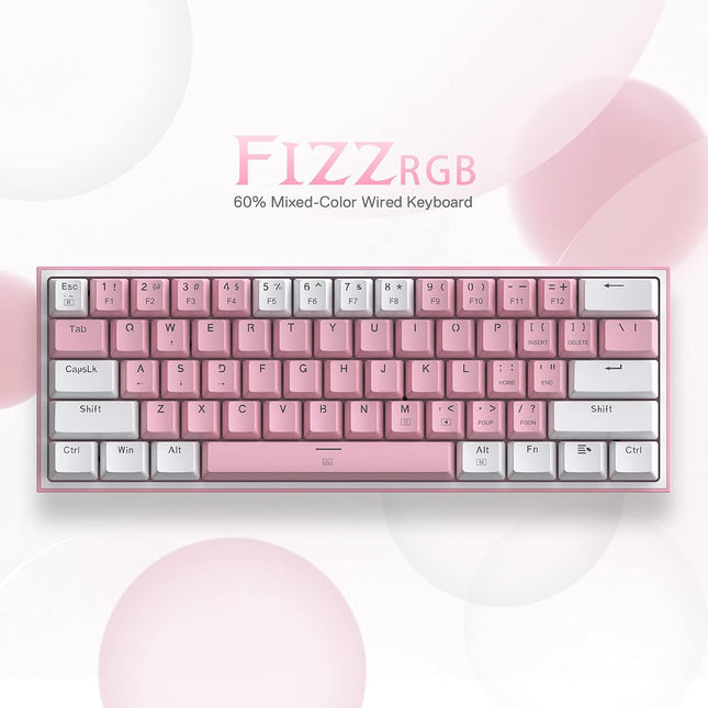 Redragon K617 Fizz 60% Wired RGB Gaming Keyboard