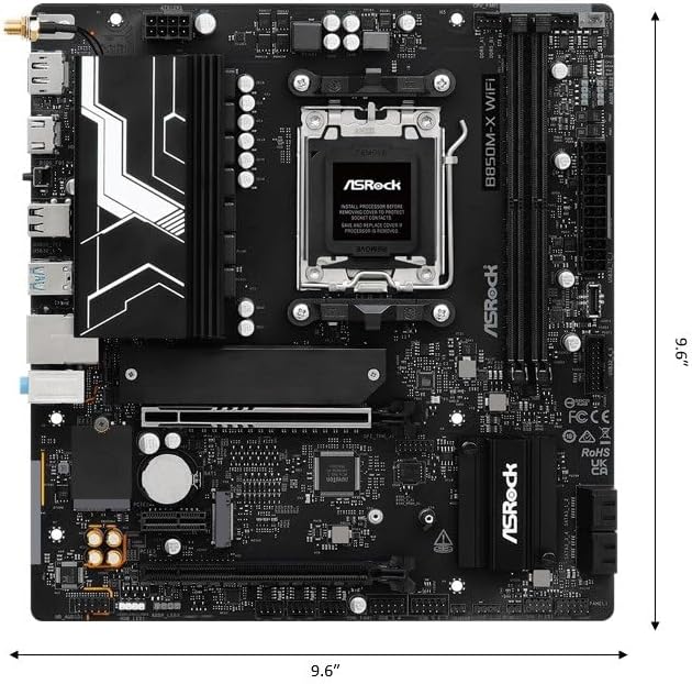 ASRock B850M-X WIFI R2.0 Amd B850 Am5 Micro Atx 2 Ddr5 Hdmi Dp Wi-Fi 6E 2.5G Lan