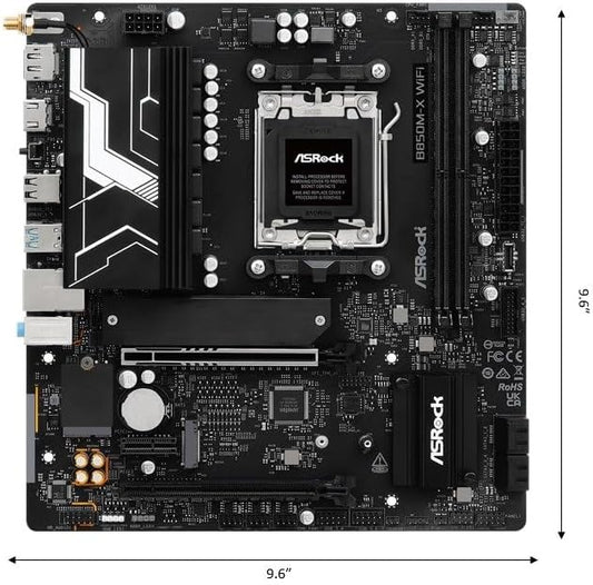 ASRock B850M-X WIFI R2.0 Amd B850 Am5 Micro Atx 2 Ddr5 Hdmi Dp Wi-Fi 6E 2.5G Lan