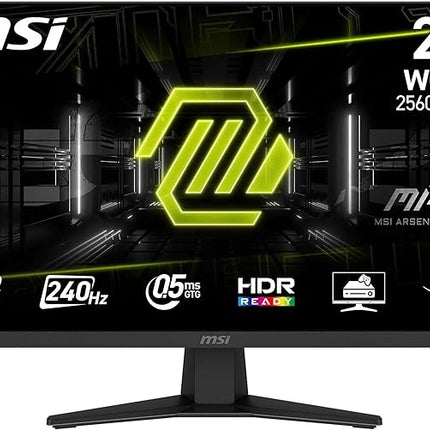 MSI MAG 274QF X24 Gaming Monitor 27 inch WQHD - Rapid IPS Panel 2560 x 1440, 240 Hz, 0.5 ms, HDR Ready, AMD FreeSync Premium, AI Vision, HDMI 2.0b, DPort 1.4, Bezelless, Tilt, VESA Comaptive