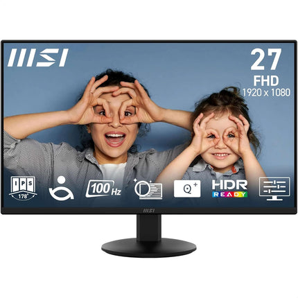 MSI PRO MP272L 27-Inch FHD Office Monitor (Black)  1920 x 1080 IPS Panel, 4-Sided Frameless, 100 Hz Refresh Rate, Eye-Friendly Screen, Tilt-Adjustable - HDMI 1.4b, DP (1.2a)