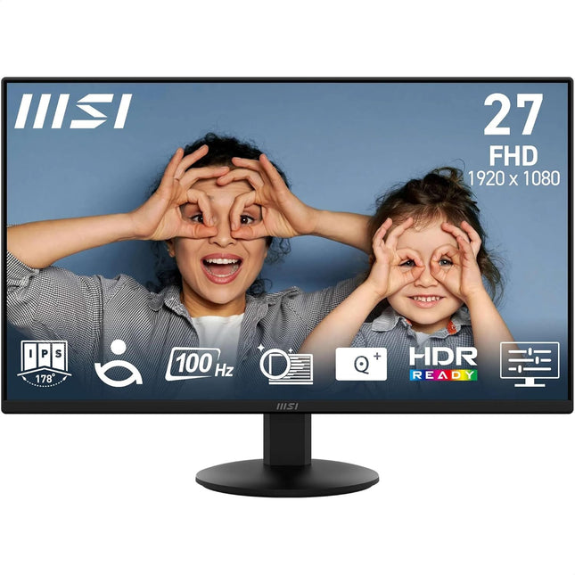 MSI PRO MP272L 27-Inch FHD Office Monitor (Black)  1920 x 1080 IPS Panel, 4-Sided Frameless, 100 Hz Refresh Rate, Eye-Friendly Screen, Tilt-Adjustable - HDMI 1.4b, DP (1.2a)