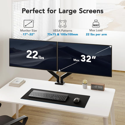 HUANAUO Dual arm monitor stand
