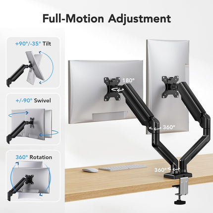 HUANAUO Dual arm monitor stand
