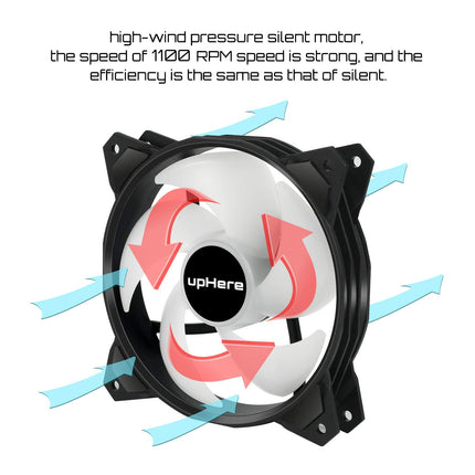 upHere 120mm 5V 3PIN Addressable RGB Case Fan
