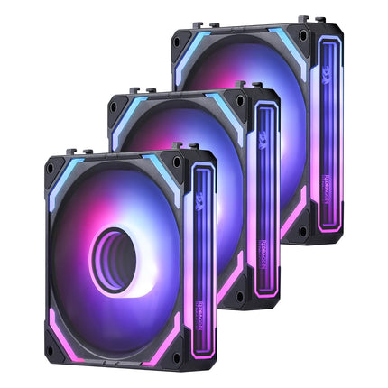 Redragon GCF012 Reverse 120mm PC Case Fan, 3 Pack, Black