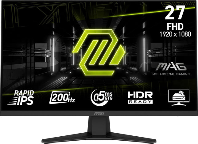 MSI MAG 274F 27-inch 1920 x 1080 (FHD) Gaming Office Monitor, 200Hz, Adaptive Sync, HDR Ready, HDMI, VGA Port, VESA Mountable, Tilt, 4-Side Slim Bezel,0.5ms