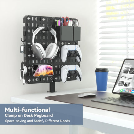 7 in 1 Clamp-on Desk Pegboard