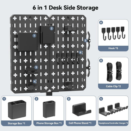 7 in 1 Clamp-on Desk Pegboard