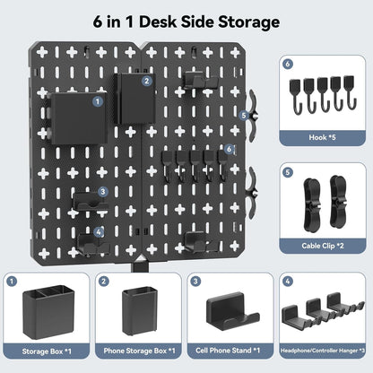 7 in 1 Clamp-on Desk Pegboard