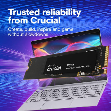 Crucial P310 500GB SSD, PCIe Gen4 NVMe M.2 2280, Up to 6,600MB/s