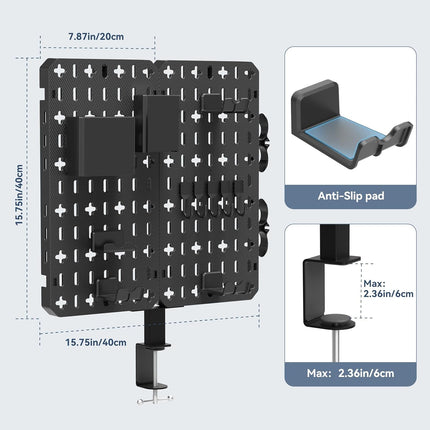7 in 1 Clamp-on Desk Pegboard