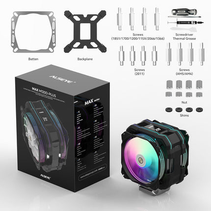 ALSEYE M120D Plus CPU Cooler with Temperature Display,