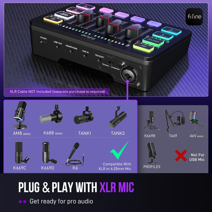 FIFINE Gaming Audio Mixer