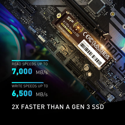 Silicon Power 2TB US75 Nvme PCIe Gen4 M.2 2280 SSD R/W Up to 7,000/6,500 MB/s, Compatible with PlayStation 5