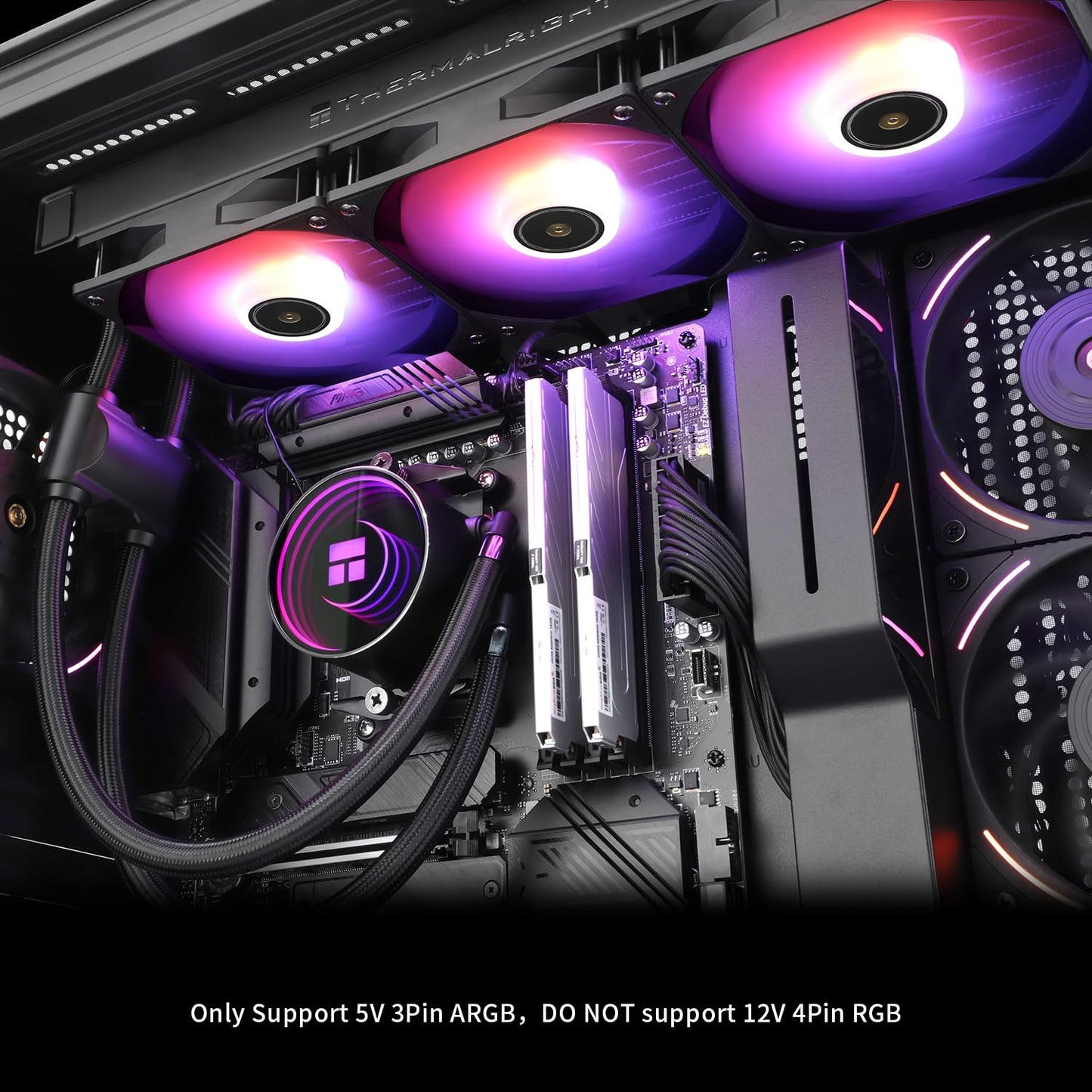 Thermalright Frozen Notte 360 Black & White ARGB V2 Water Cooling CPU Cooler, 360 Black CPU Cooler Specifications, 3×120mm PWM Fans, S-FDB Bearings, Suitable for AMD/AM4, Intel LGA 1700/1150/1151/1200/2011