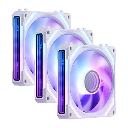 Redragon GCF012 Reverse 120mm PC Case Fan, 3 Pack, White