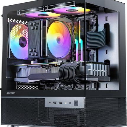 Aqua 3, Micro ATX Case, MATX PC Case with 3 X 120mm 3-Pin ARGB Fan Pre-Installed Black
