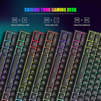 MageGee Mini 60% Gaming Keyboard, Upgrade RGB Backlit