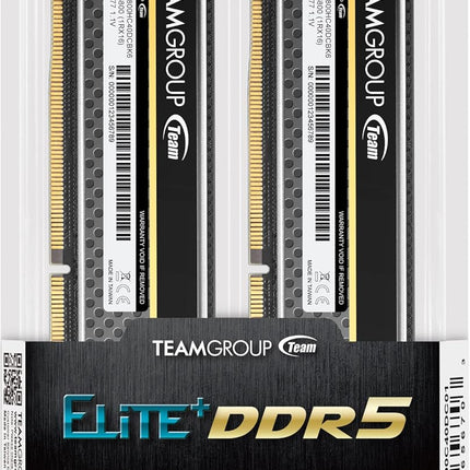 TEAMGROUP Elite DDR5 16GB Kit (2x8GB) 4800MHz (PC5-38400) CL40 Non-ECC Unbuffered 1.1V UDIMM 288 Pin PC Computer Desktop Memory Module Ram