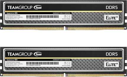TEAMGROUP Elite DDR5 16GB Kit (2x8GB) 4800MHz (PC5-38400) CL40 Non-ECC Unbuffered 1.1V UDIMM 288 Pin PC Computer Desktop Memory Module Ram