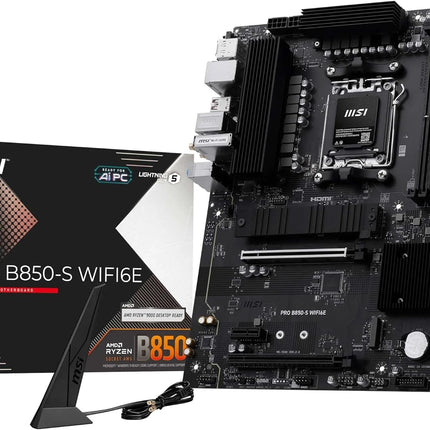 MSI PRO B850-S WIFI6E Motherboard, ATX - Supports AMD Ryzen 9000/8000 / 7000 Processors, AM5 - DDR5 Memory Boost (8200+ MT/s OC), PCIe 4.0 x16, M.2 Gen5, Wi-Fi 6E, 2.5G LAN