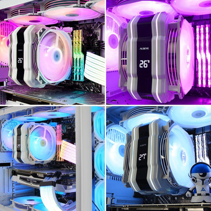 ALSEYE M120D Plus CPU Cooler with Temperature Display,