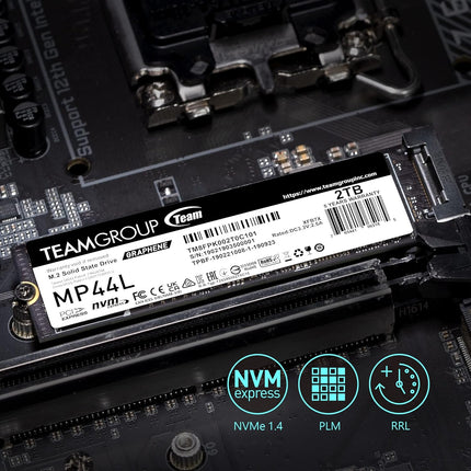 TEAMGROUP MP44L 500GB SLC Cache NVMe 1.4 PCIe Gen 4x4 M.2 2280 Laptop&Desktop SSD (R/W Speed up to 5,000/3,700MB/s)